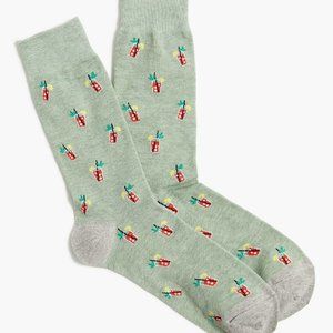 Men's J.Crew Factory Socks Bloody Mary Cocktail Novelty Fun Green Gray Toe